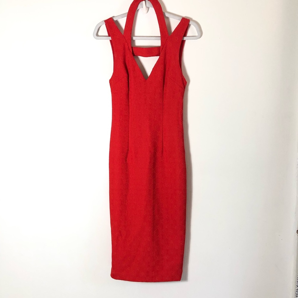 Isla_Co Bespoke Midi Dress Orange Red Small